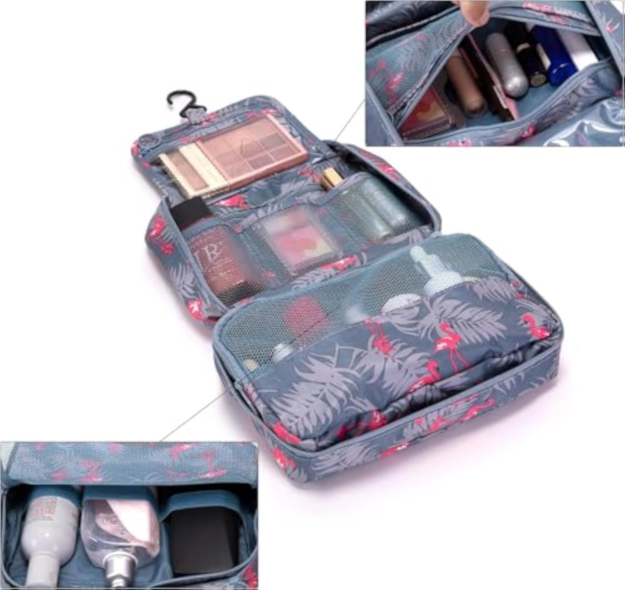Cosmetic Makeup Pouch for Flamingo Make-up Carry Case Travel Kit